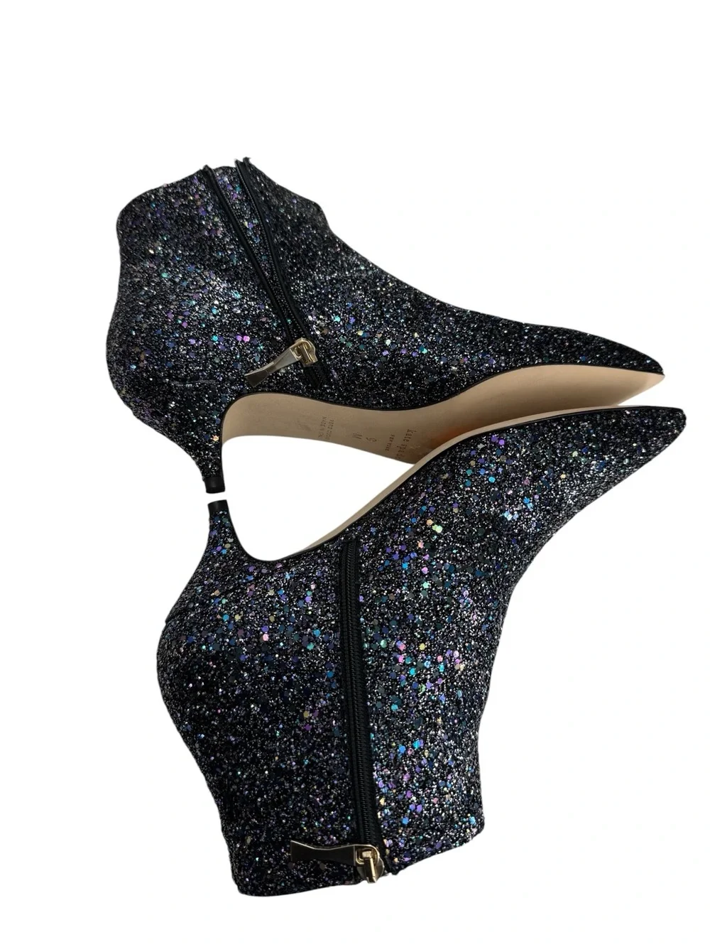 NWOB Kate Spade NY Olly Too Pointy Toe Kitten Heel Bootie Size 9M Sparkly